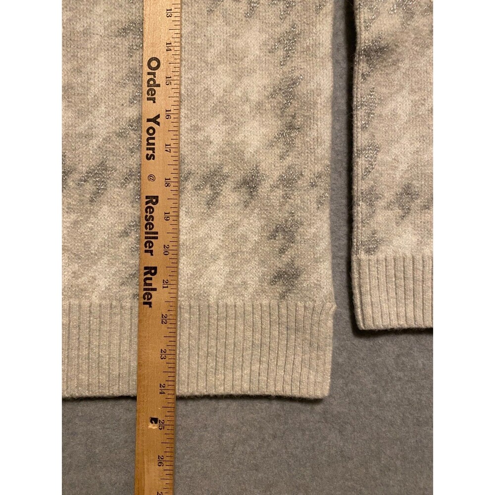 525 America Sweaters Women's L Gray Stretch Heavy Sparkles Crew Neck Long Sleeve - Picture 7 of 10